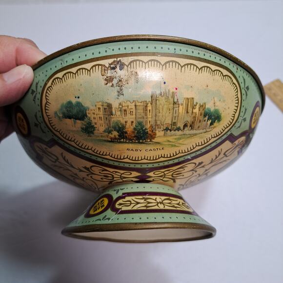 Baret Ware Vintage Regal Compote Tin Bowl Windsor Caernarvon Alnwick Castles - Picture 4 of 8